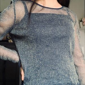 Chelsea28 Blue See-Through Top